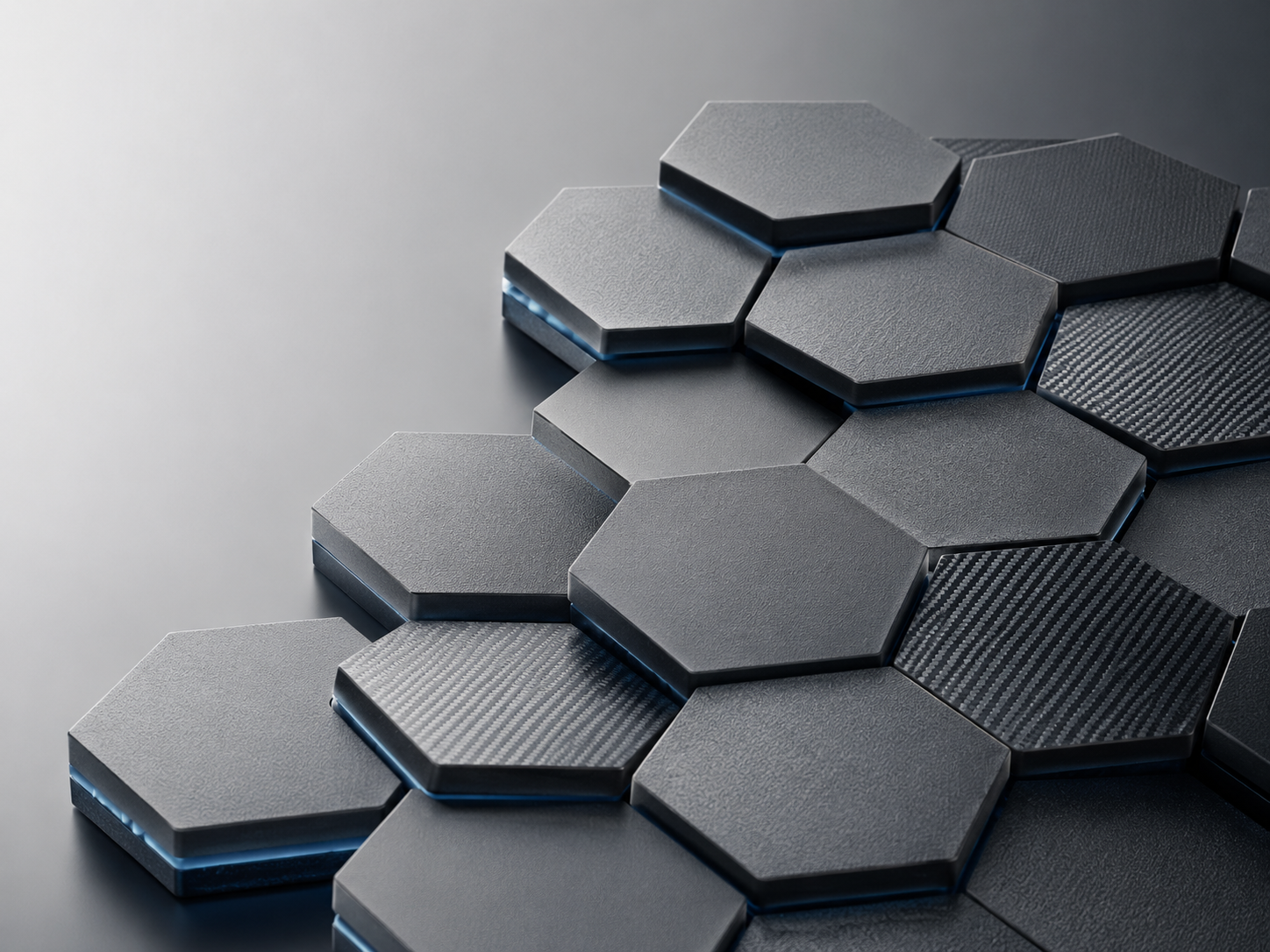Hexagonal protective material pattern concept